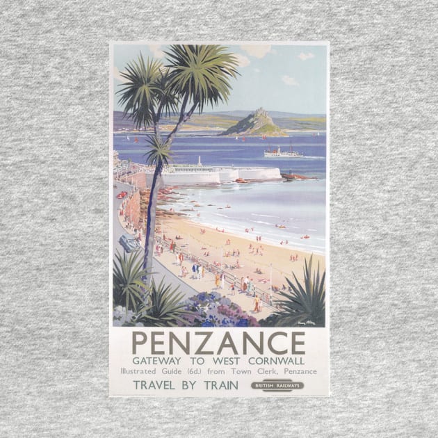 Penzance, Cornwall - Vintage Railway Travel Poster - 1955 by BASlade93